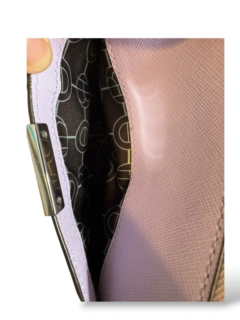 Henri Bendel Lavender Saffiano Style Leather Long Wristlet